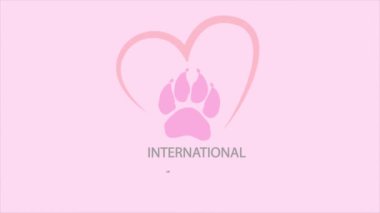 Cat Day International pençe izi, sanat videosu illüstrasyonu.