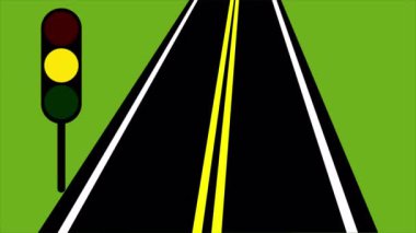 Uluslararası trafik ışığı yolu, sanat videosu illüstrasyonu.