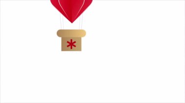 Paraşüt ve sanat videosu illüstrasyonunda insani yardım.