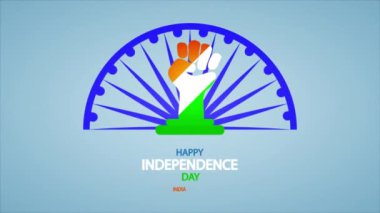 Hindistan 'ın bağımsızlık günü mutlu el bayrağı, sanat videosu illüstrasyonu.