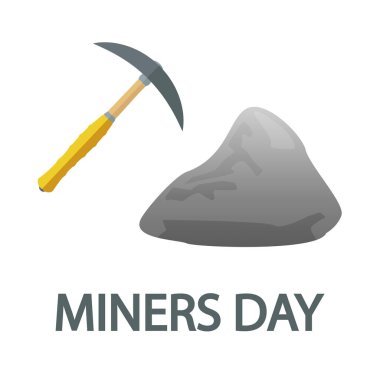Madenciler Günü kaya kazması, vektör sanat çizimi.