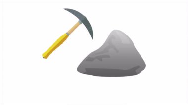 Madenciler Günü kaya kazması, sanat videosu illüstrasyonu.