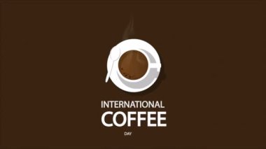 Kahve Uluslararası gündüz kupası, sanat videosu illüstrasyonu.