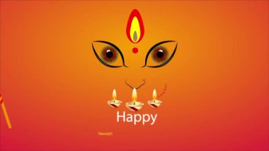 Navratri yüz ve ışıklar, sanat videosu illüstrasyonu.