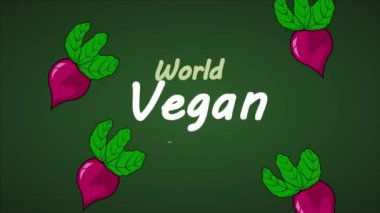 Vejetaryen pancar pancarı, sanat videosu illüstrasyonu.