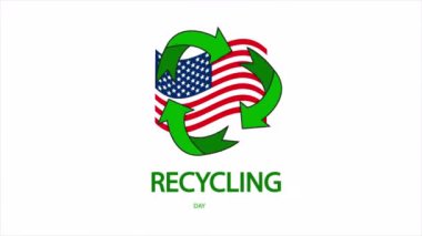 Geri dönüşüm günü ABD bayrağı, sanat videosu illüstrasyonu.