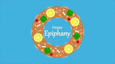 Epiphany Kings geleneksel pasta, sanat videosu illüstrasyonu.