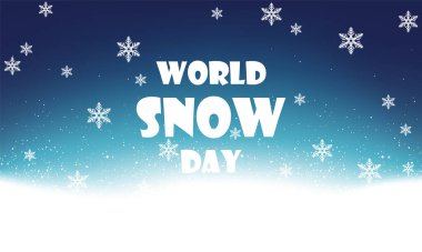 Kar Dünya Günü kar yağışı, vektör sanatı çizimi.