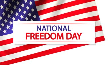 Ulusal Özgürlük Günü ABD bayrağı, vektör sanat illüstrasyonu.