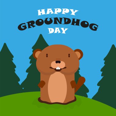 Köstebek Mutlu Günler baharı, vektör sanat çizimi.