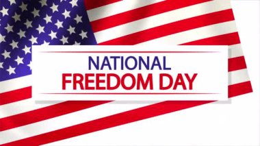 Ulusal Özgürlük Günü ABD bayrağı, sanat videosu illüstrasyonu.