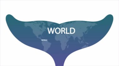 Balinalar dünya gündüz kuyruğu, sanat videosu illüstrasyonu.