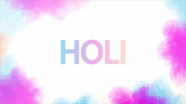 Holi festivali suluboya arkaplan, sanat videosu illüstrasyonu.