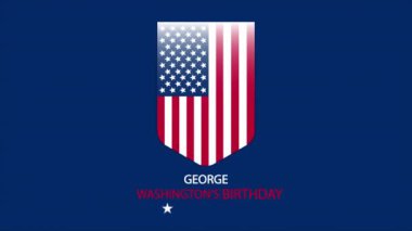 Washington doğumgünü George Banner, sanat videosu illüstrasyonu.
