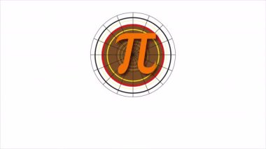 Pi günü uluslararası daire logosu, sanat videosu illüstrasyonu.