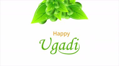 Ugadi yeşil mango dalı, sanat videosu illüstrasyonu.