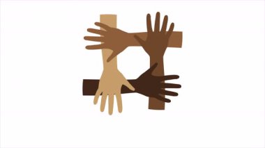 Diyalog ve Kalkınma için Kültürel Çeşitlilik Dünya Günü çember eli, sanat video illüstrasyonu.