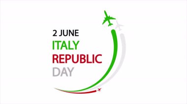 İtalya cumhuriyet günü uçak bayrağı, sanat videosu illüstrasyonu.