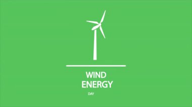 Rüzgar enerjisi günü türbini, sanat videosu illüstrasyonu.