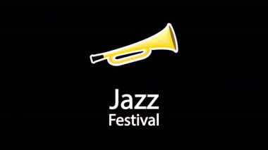 Caz festivali kornası, sanat videosu illüstrasyonu.
