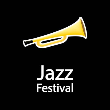 Caz festivali kornası, vektör sanat illüstrasyonu.