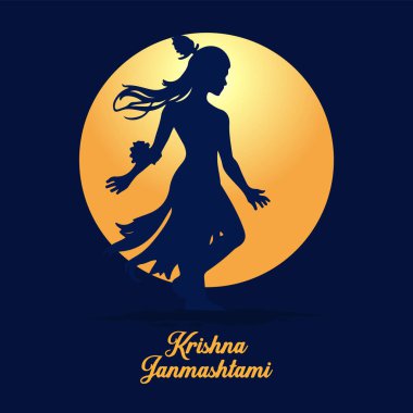 Krishna janmashtami şenlik silueti, vektör sanatı çizimi.
