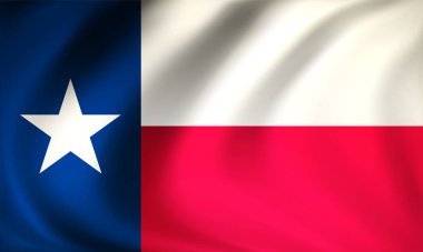 Teksas bayrağı dalgalı arka plan, vektör sanat çizimi.