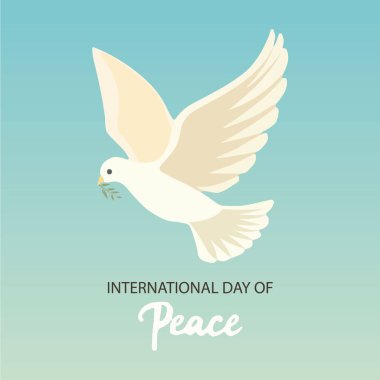 Barış uluslararası güvercin, vektör sanat illüstrasyonu.