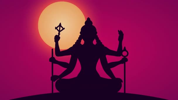 Navaratri goddess indian festival, art video illustration.