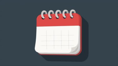 Takvim notu simgesi, sanat videosu illüstrasyonu.