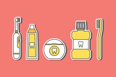 Diş fırçası, elektrikli diş fırçası, diş macunu, diş ipi ve ağız gargarası (diş sağlığı ve hijyen için iyi) olan iyi bir arkadaştır.