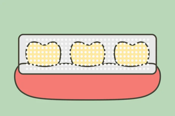 Blanqueamiento Dental Diente Amarillo Utilizado Dientes Blanqueamiento Tira Para Blanquear — Archivo Imágenes Vectoriales