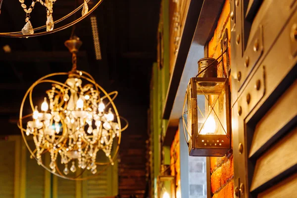 Lâmpada Lanterna Moda Antiga Foco Lustre Redondo Moderno Fora Foco — Fotografia de Stock