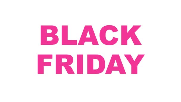 Black Friday Pink Text Black White Motion Background — Stock video