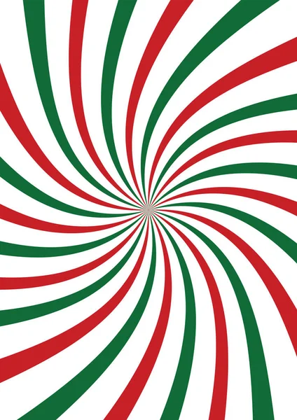 Zoete Rood Groene Witte Snoep Abstracte Spiraal Achtergrond Kerstviering Vakantie — Stockvector