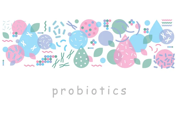 Progettazione Dei Vettori Batterici Probiotici Concetto Design Con Lactobacillus Batteri — Vettoriale Stock