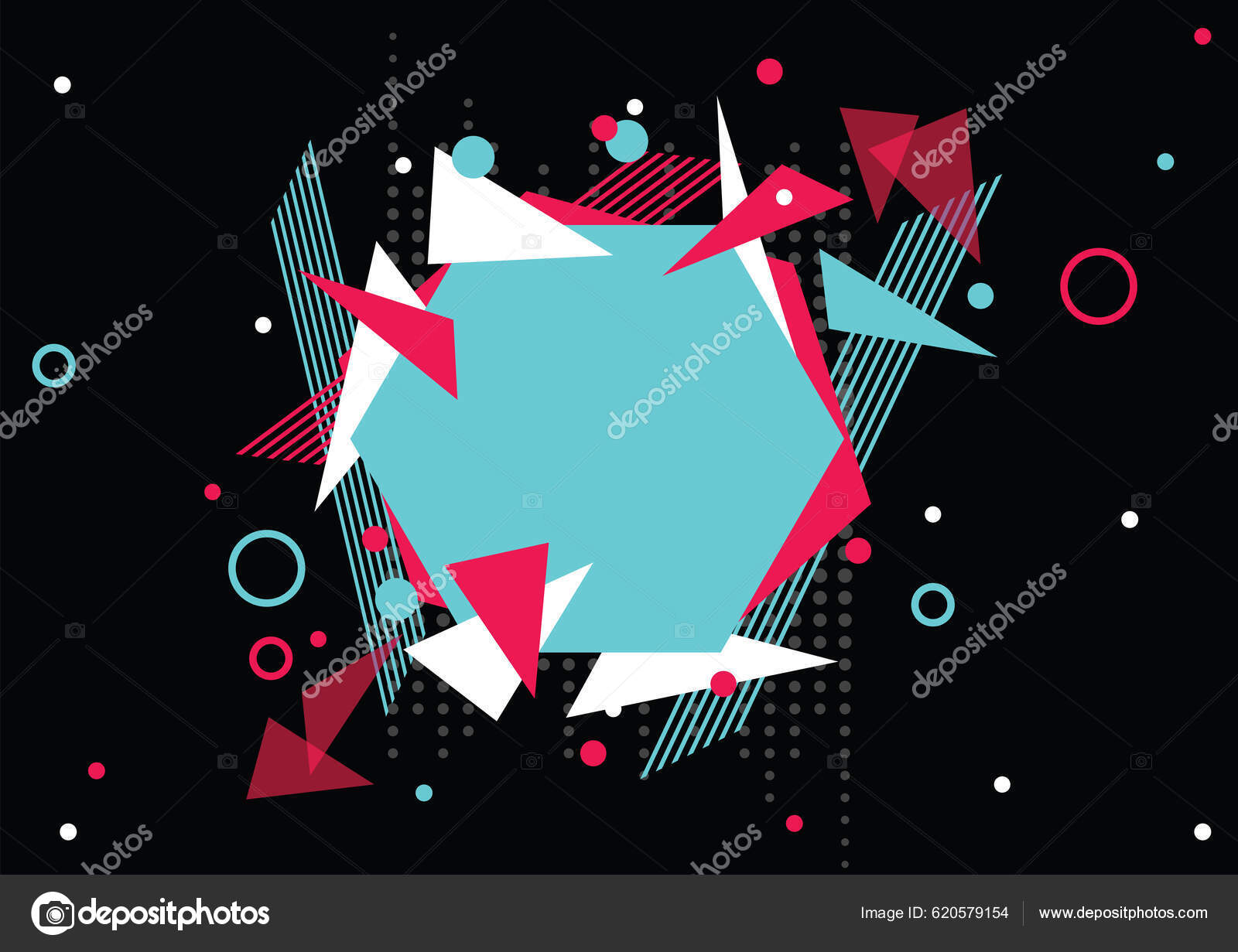 Trendy Glitched Geometric Line Style Background Card Vector Stock