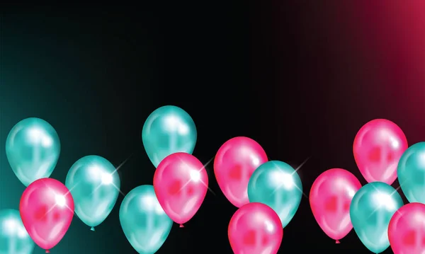 气球的背景 矢量图解 Tiktok服务 Tiktok背景 Tiktok社交媒体 蓝色的红色 Tiktok假日 — 图库矢量图片