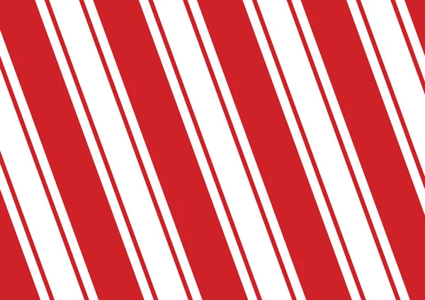 飴杖の模様を縞模様 斜めの直線クリスマスの背景 赤と白のペパーミント包装紙 シンプルなトレンディーな背景イラスト — ストックベクタ