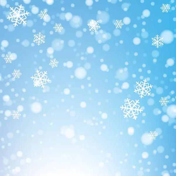 Vektorová Ilustrace Zimní Modré Oblohy Rekreační Pozadí Padajícím Sněhem Vánoce — Stockový vektor