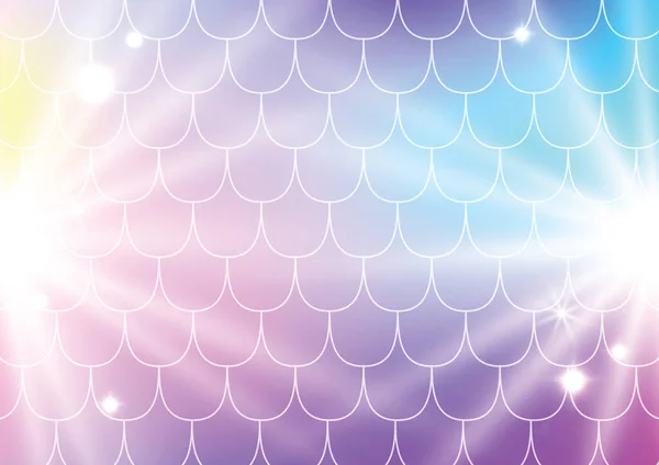 Pastellfarbener Hintergrund Mit Meerjungfrauen Waagen Magischen Sternen Muster Mit Schwanz — Stockvektor