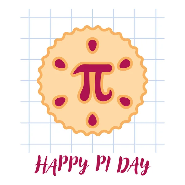 Happy Day Celebrate Day Mathematical Constant Day Cherry Pie Mathematical — Vector de stock