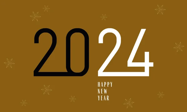 2024 Happy New Year Text Design Modern Numbers Graphic Gold — Archivo Imágenes Vectoriales