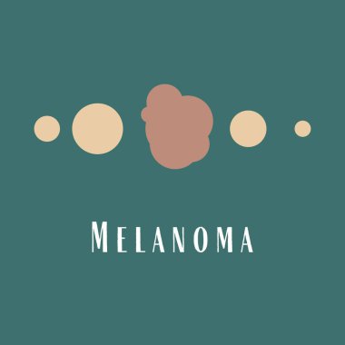 Melanoma farkındalığı. Cilt kanseri farkındalığı. Moda düz vektörü Melanoma ikon vektör çizimi