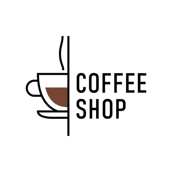 Bir Fincan Kahve Sembol Kahve Dükkanı Restoran Kafe Kraliyet Butik — Stok Vektör