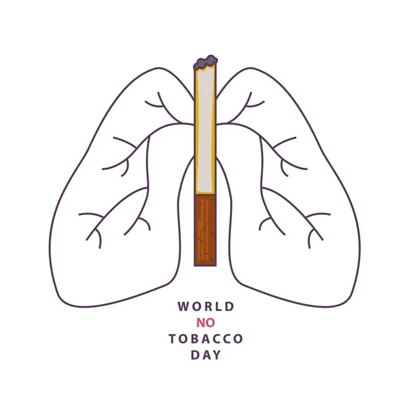 Světový Den Bez Tabáku Přestaň Kouřit Cigaretu Lidskými Plícemi Žádné — Stockový vektor