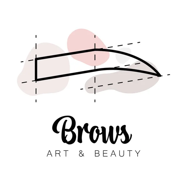 Ögonbrynsplan Trimning Brynbar Vektor Logotyp För Skönhetsstudio Brow Design Färgning — Stock vektor