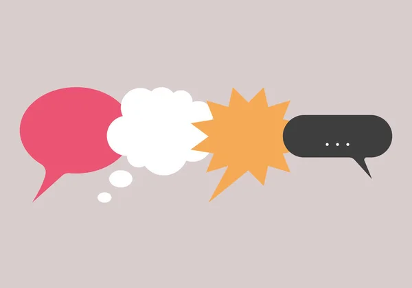 Farklı Şekil Anlamlardan Oluşan Konuşma Baloncukları Konuşma Balonu Tartışma Konuşma — Stok Vektör