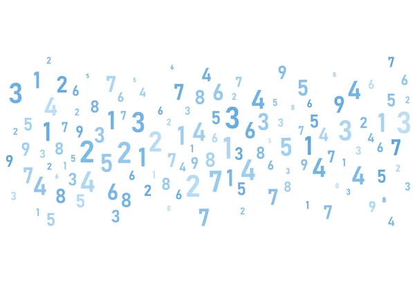 Nummer Blått Fallande Finansiella Siffror Nummer Algebra Abstrakt Publiken Siffror — Stock vektor