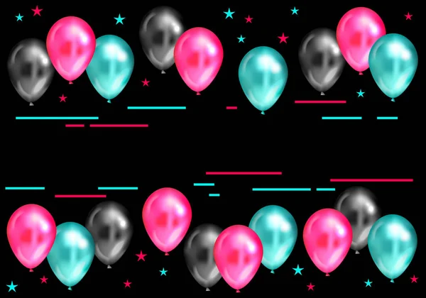 Fond Avec Des Ballons Illustration Vectorielle Tiktok Service Tiktok Fond — Image vectorielle